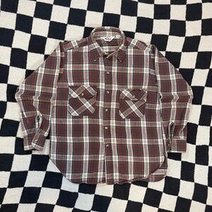 vintage 90's woolrich flannel red plaid made in usa large